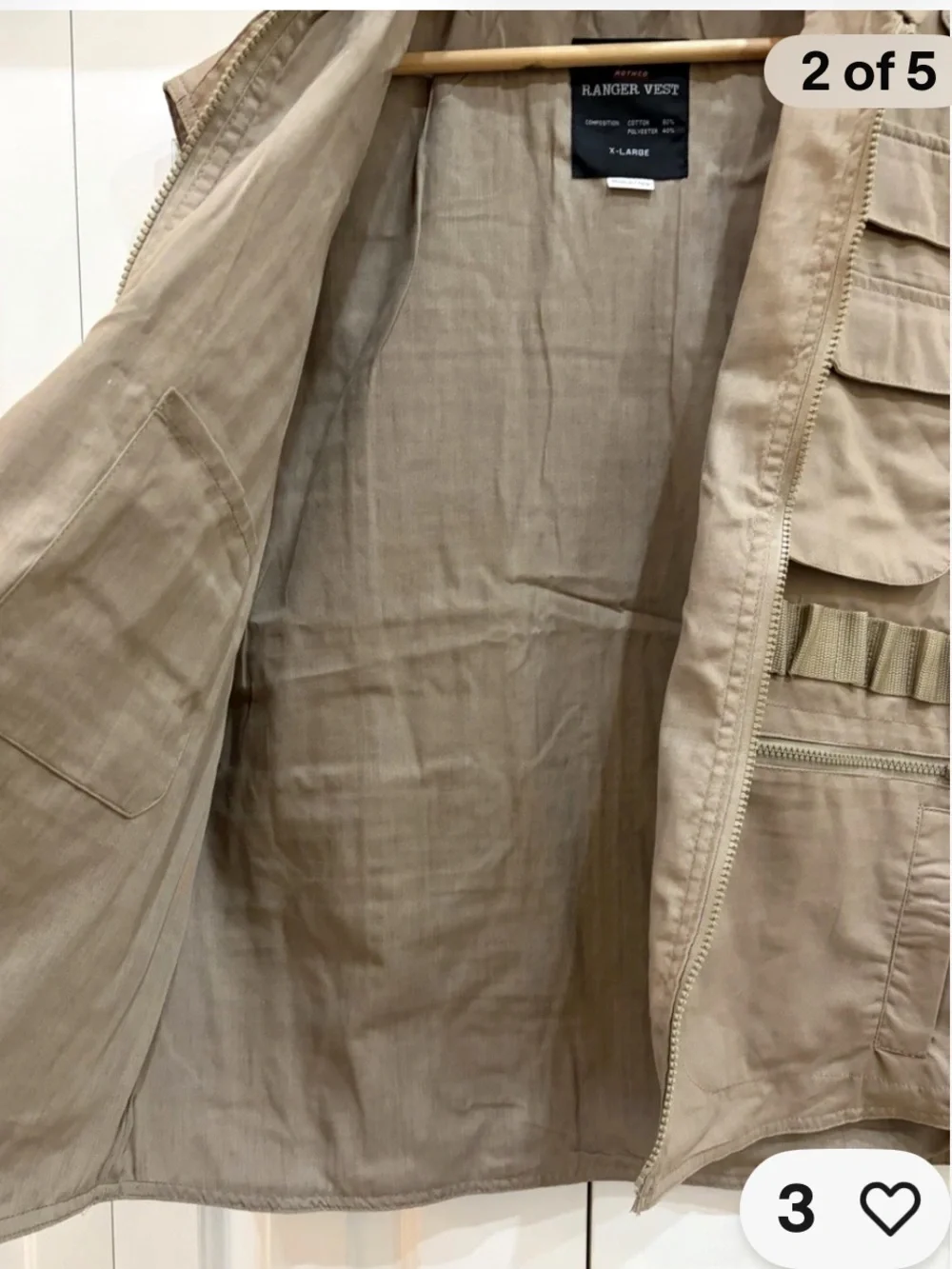 Rothco Men's Tactical Utility Vest - Beige. Size XL